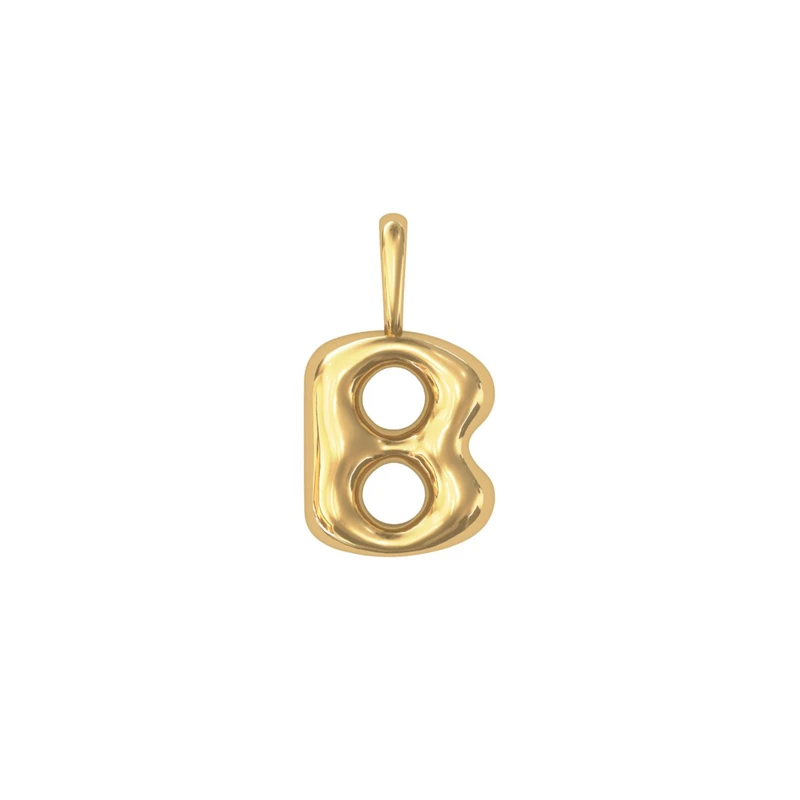 آویز گردنبند طلا 18 عیار زنانه بان گالری مدل حرف B پفکی