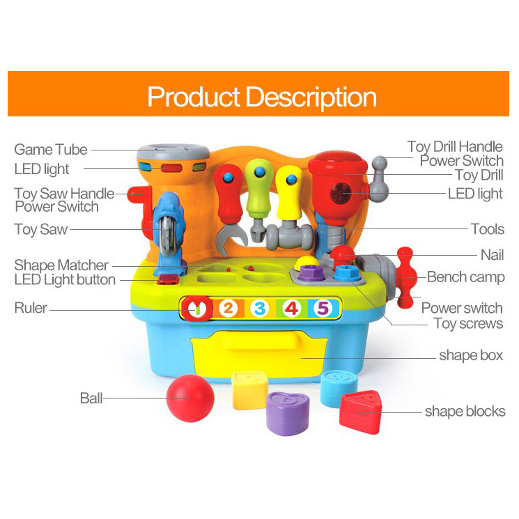 اسباب بازی هولا مدل جعبه ابزار کد 907