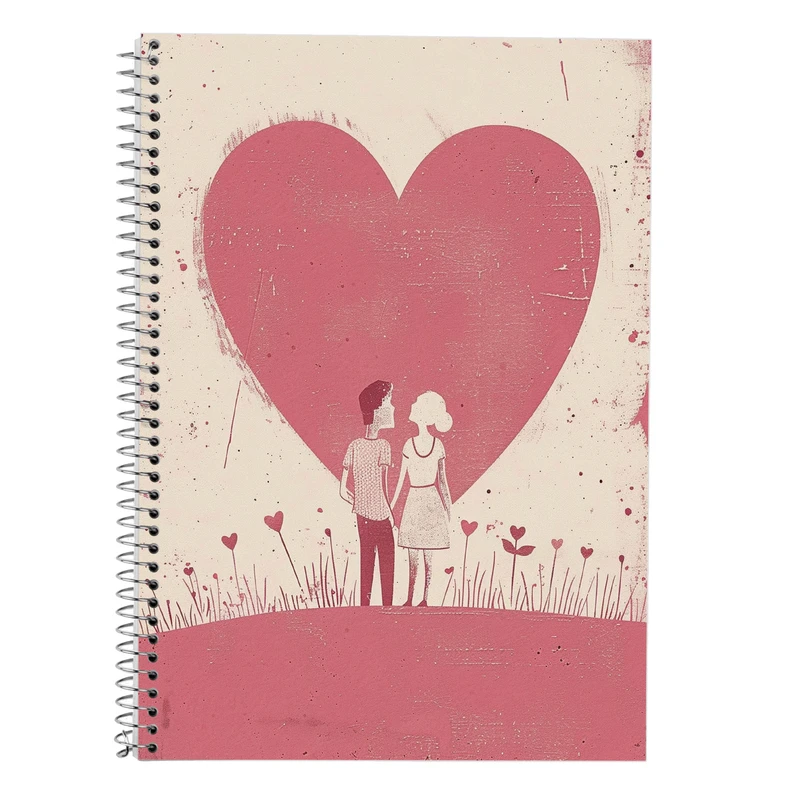 دفتر زبان 50 برگ مدوپد مدل سه خط طرح عاشقانه love کد DF14142