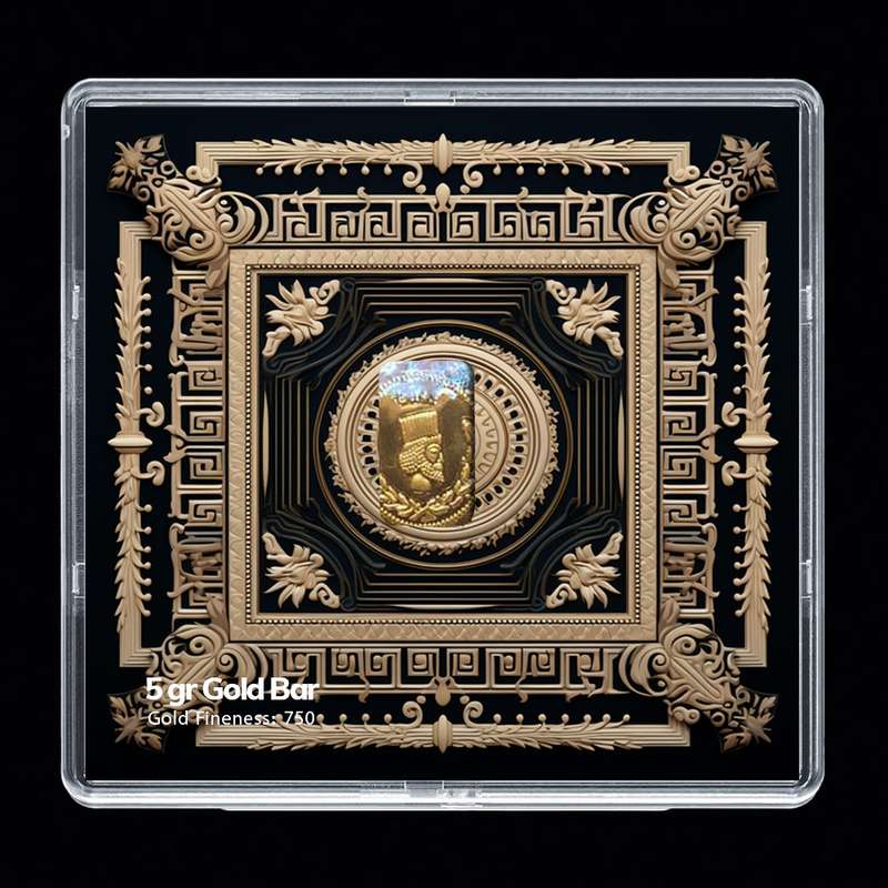 شمش طلا 18 عیار مدوپد مدل رومی کد SG-10182 شمش طلا 18 عیار مدوپد مدل رومی کد SG-10182