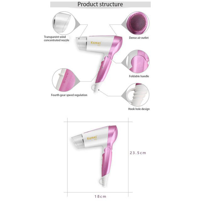 سشوار مسافرتی کیمی مدل KM-6833