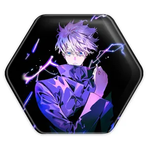 پیکسل خندالو طرح گوجو ساتورو انیمه جوجوتسو کایزن مدل شش ضلعی کد 11122