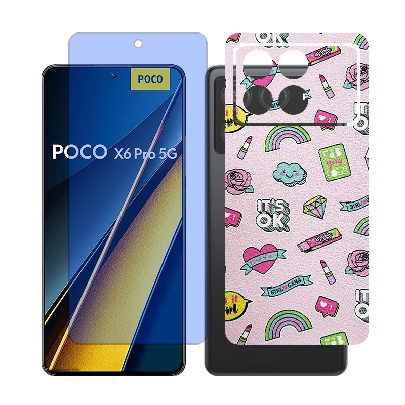 محافظ صفحه نمایش مات آنتی بلو گلس مدل Together مناسب برای گوشی موبایل شیائومی Poco X6 Pro به همراه برچسب پوششی پشت گوشی