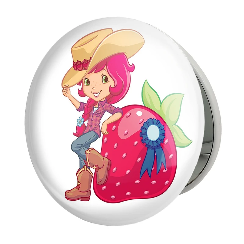 آینه جیبی خندالو طرح دختر توت فرنگی مدل تاشو کد 1619 