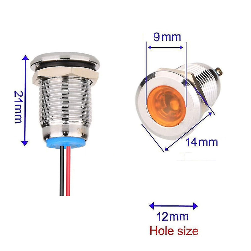 چراغ سیگنال مدل 9V-24V RED 12mm