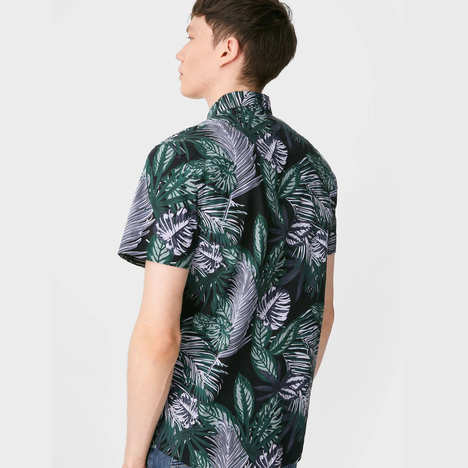 پیراهن آستین کوتاه مردانه سی اند ای مدل هاوایی CA1 -  - 3