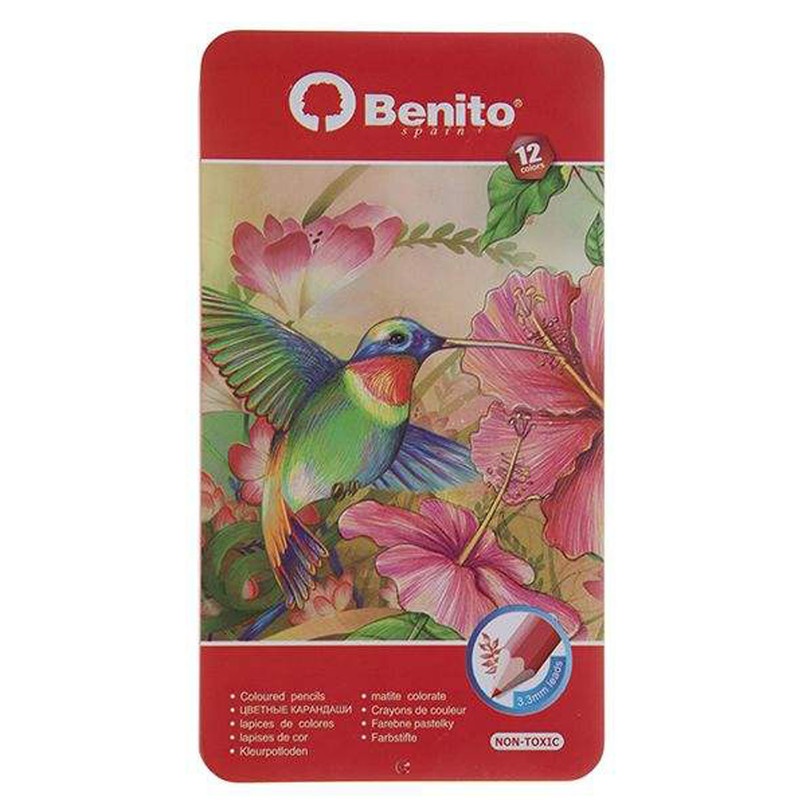 مداد رنگی 12 رنگ بنیتو مدل hummingbird