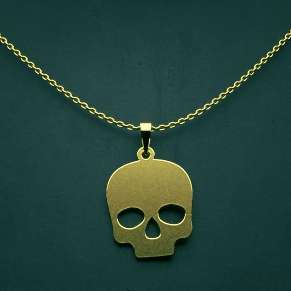 گردنبند طلا 18 عیار زنانه مدوپد مدل جمجمه کد K2-1-1009