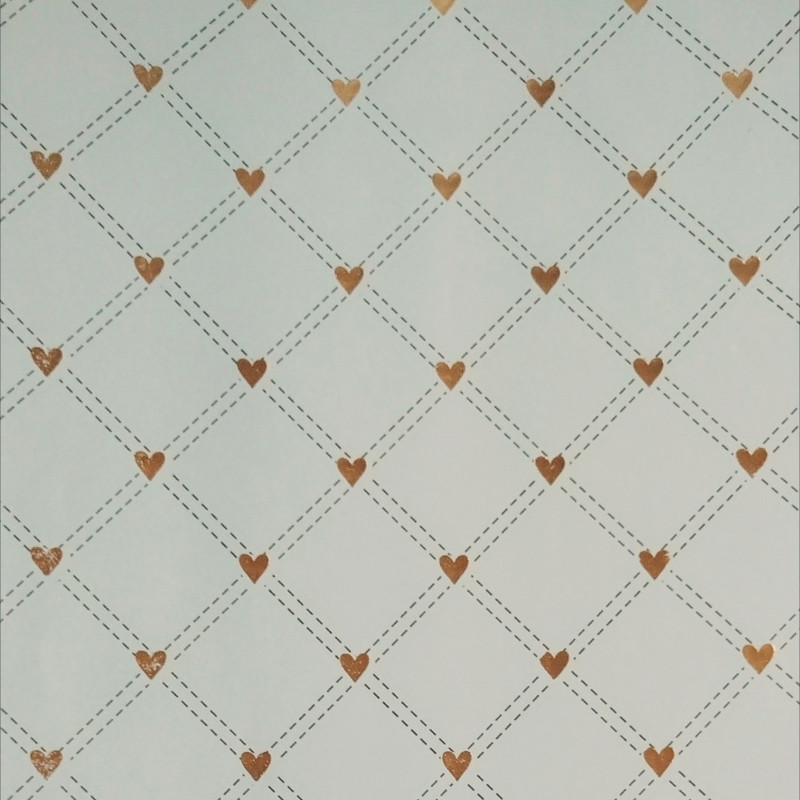 کاغذ کادو مدل قلب و خط طرح طلاکوب بسته 6 عددی