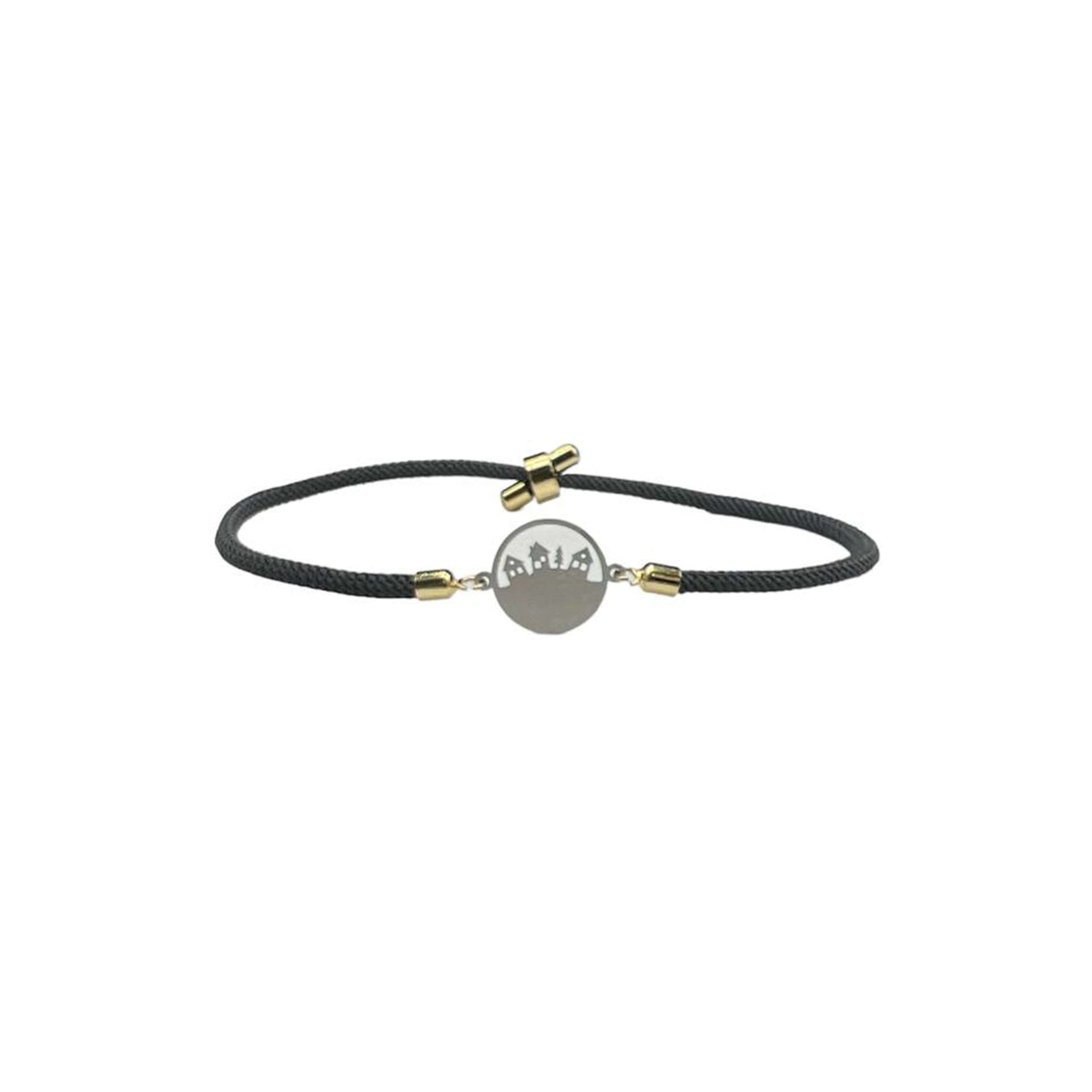 دستبند نقره مدل توخالی طرح شهر