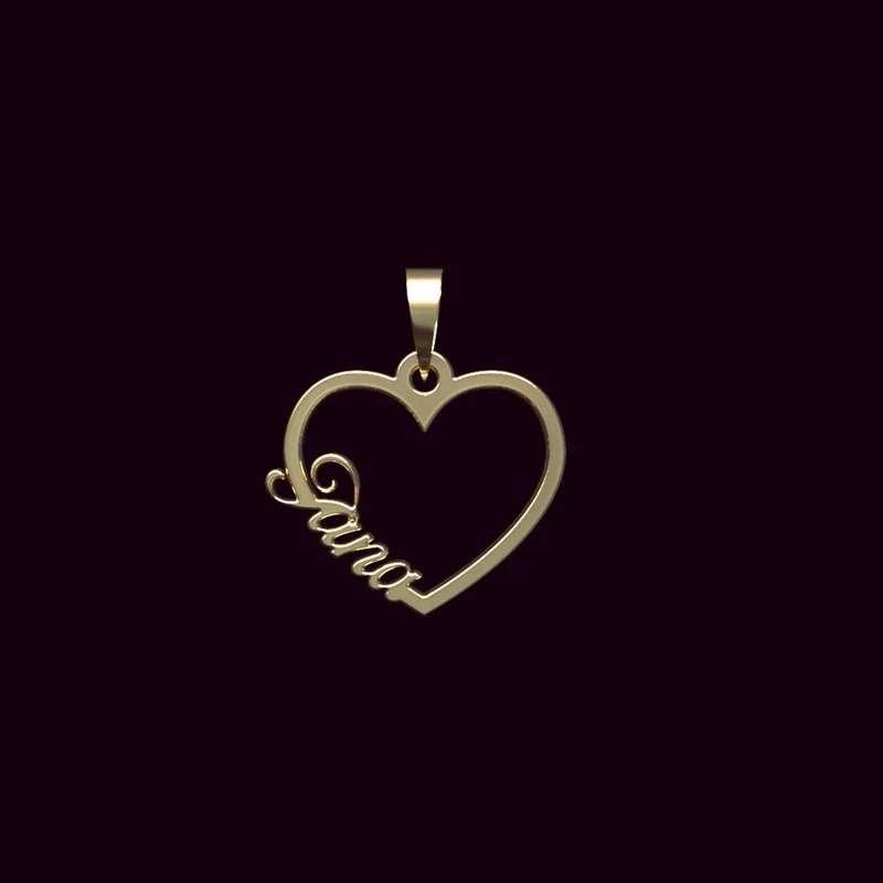 آویز گردنبند طلا 18 عیار زنانه وی وی گلد گالری طرح اسم جانا کد s18