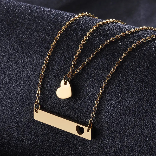 گردنبند دخترانه مدل break heart مجموعه 2 عددی