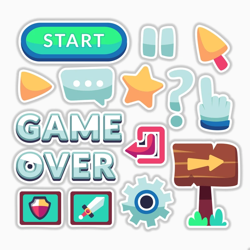 استیکر لپ تاپ و موبایل بووم طرح بازی کامپیوتری کد MA39 مجموعه 15 عددی