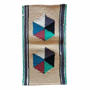 گلیم دستباف 1متری مدل کرباس زمینه کرم