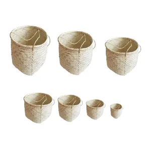 سبد حصیری مدل استوانه کد T940 بسته 7 عددی