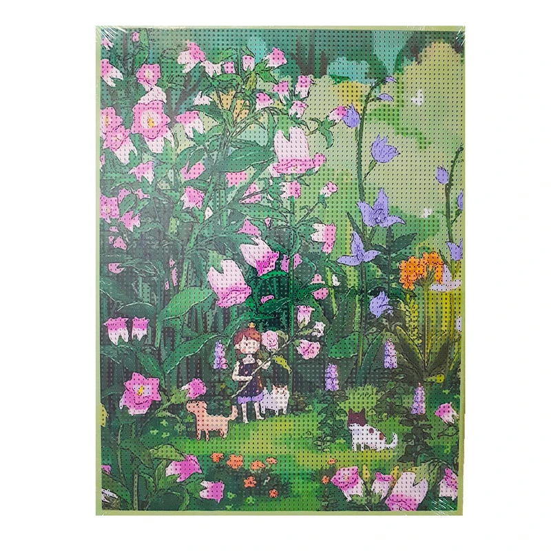بازی آموزشی ماه نوشت مدل بوم نقاشی الماسی بزرگسال طرح دخترک و جنگل لاله واژگون کد 8