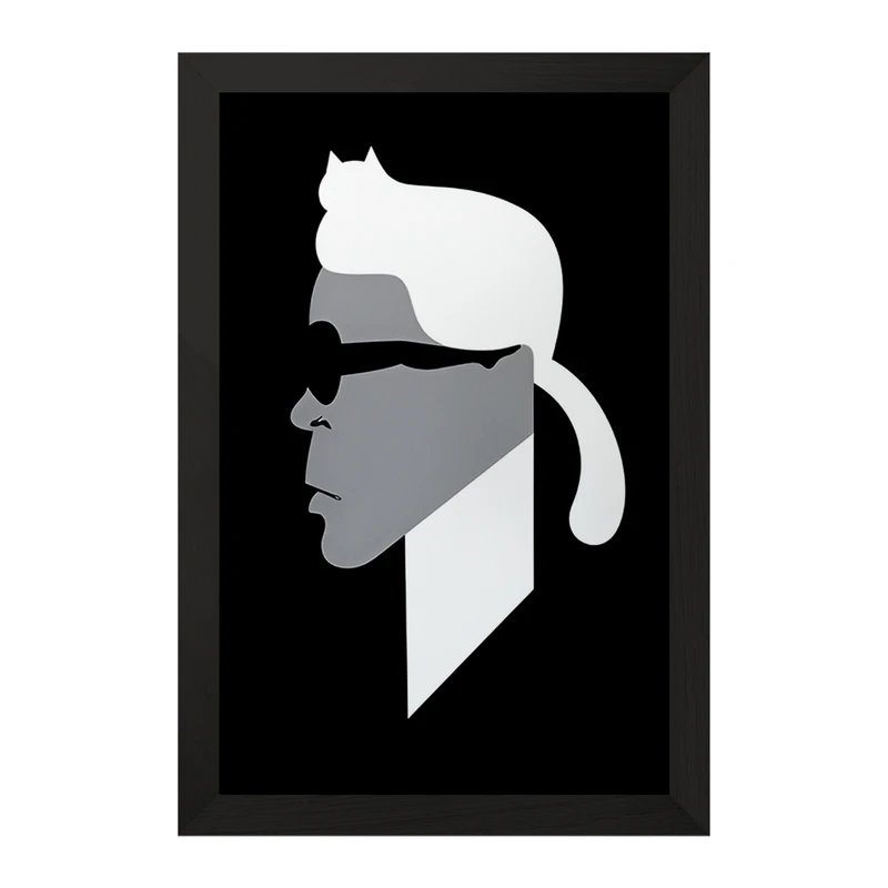 تابلو خندالو مدل کارل لاگرفلد (Karl Lagerfeld) کد F6414