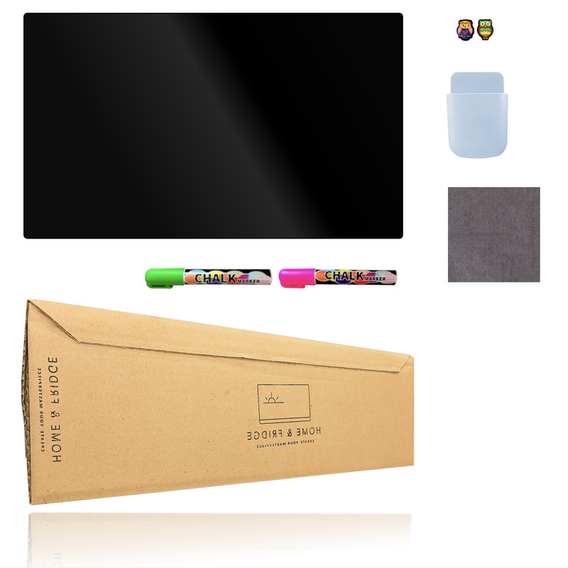 تخته وایت برد مغناطیسی هوم اند فریج مدل انعطاف پذیر سایز 30x20 سانتی متر به همراه ماژیک، هولدر، دستمال تخته پاک کن و استیکر مجموعه 7 عددی