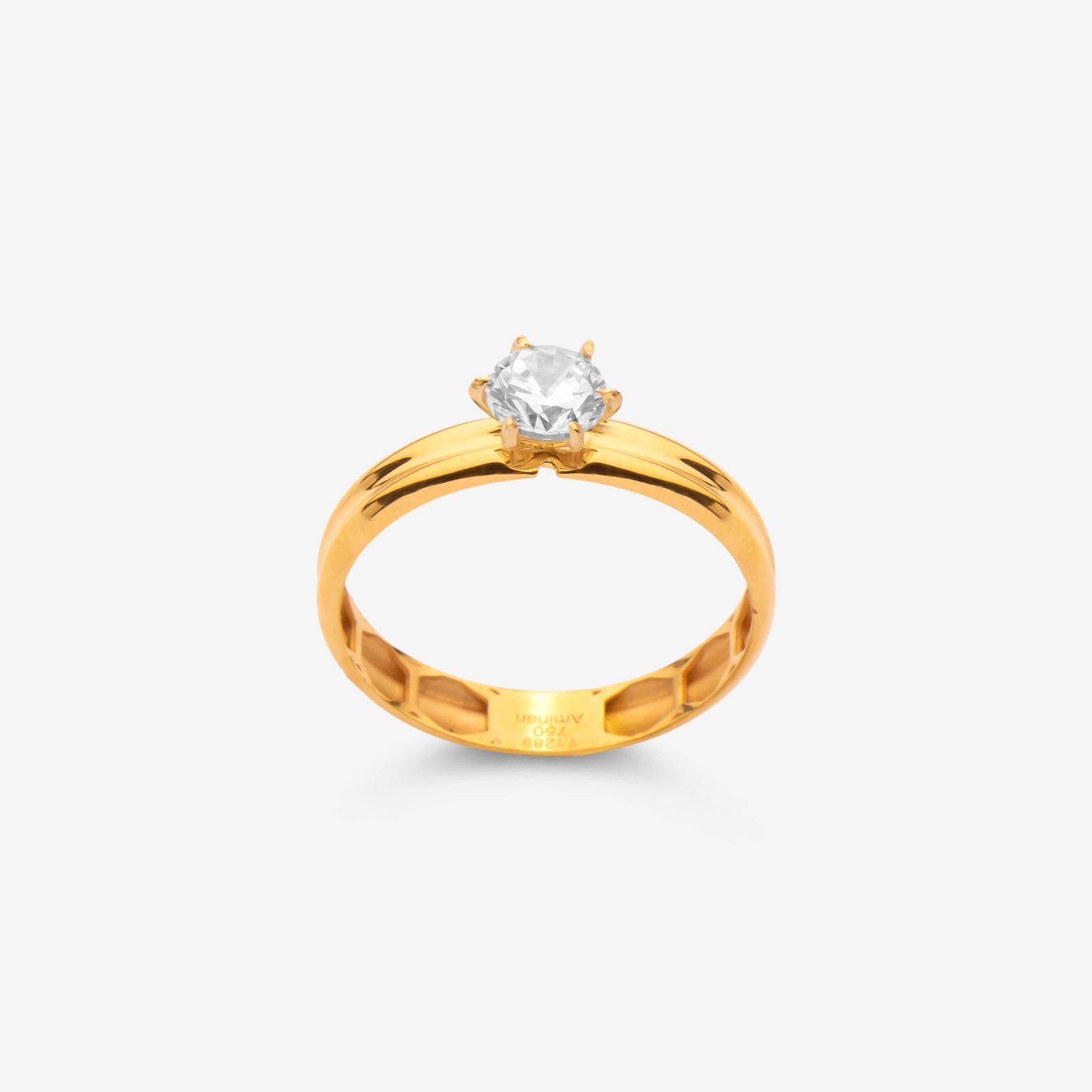 انگشتر طلا 18 عیار زنانه گلدم مدل R347022 سایز 58 -  - 1