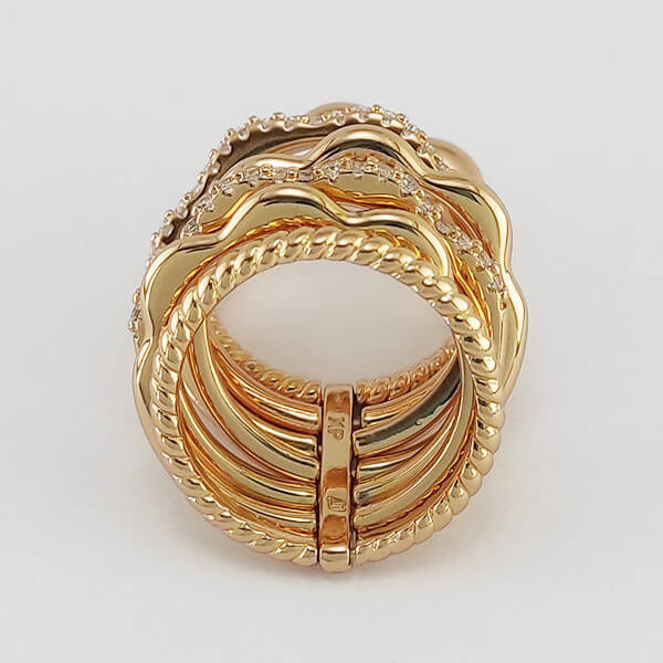 انگشتر زنانه ژوپینگ طرح پورتوفینو 7 حلقه‌ای مدل RX029