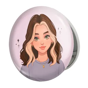 آینه جیبی خندالو طرح دخترانه مدل تاشو کد 25652 