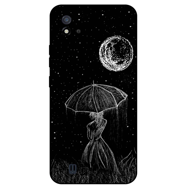 کاور مگافون طرح دختر و ماه مدل 1369 مناسب برای گوشی موبایل ریلمی C11 2021    