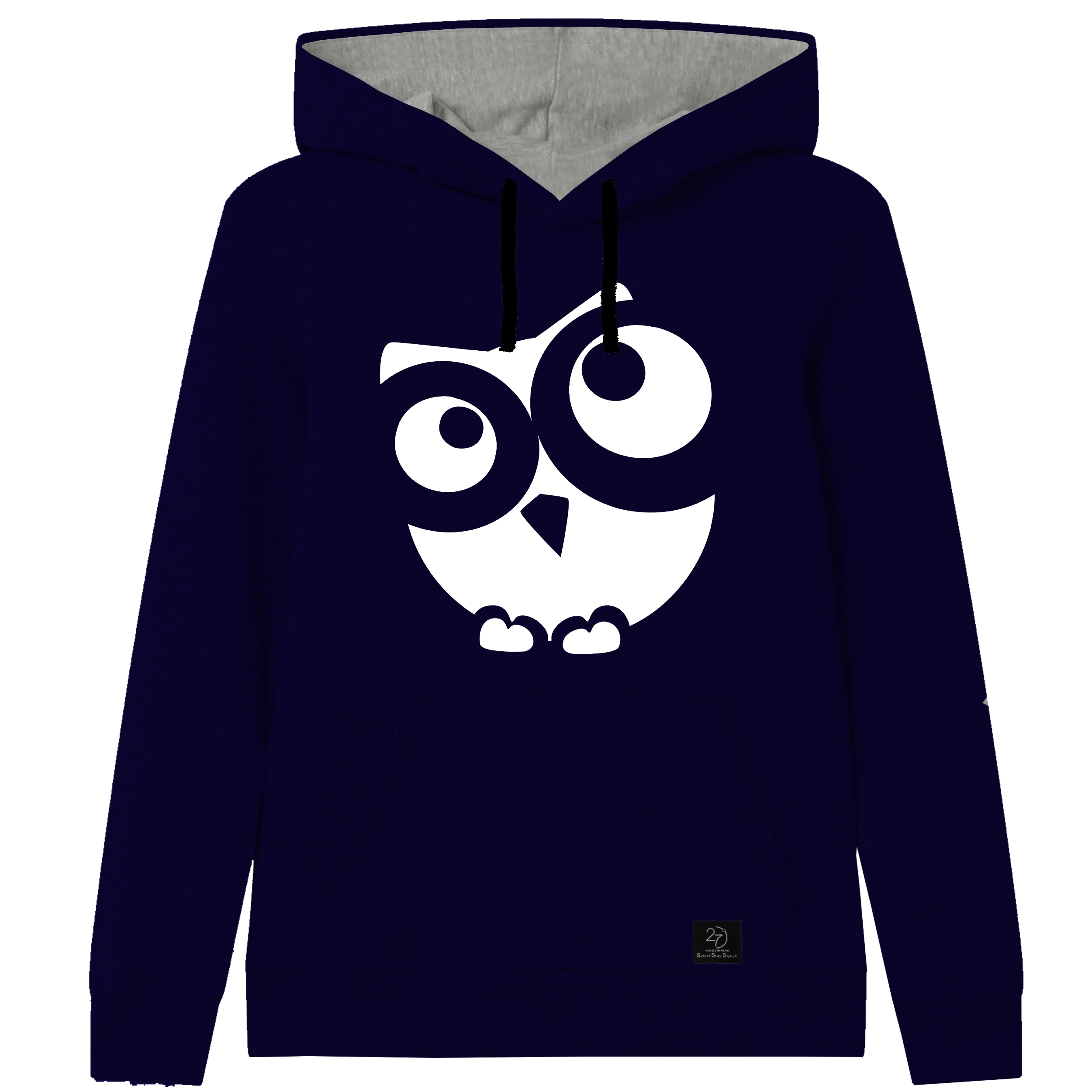 هودی دخترانه 27 مدل جغد کد V06 رنگ سرمه ای