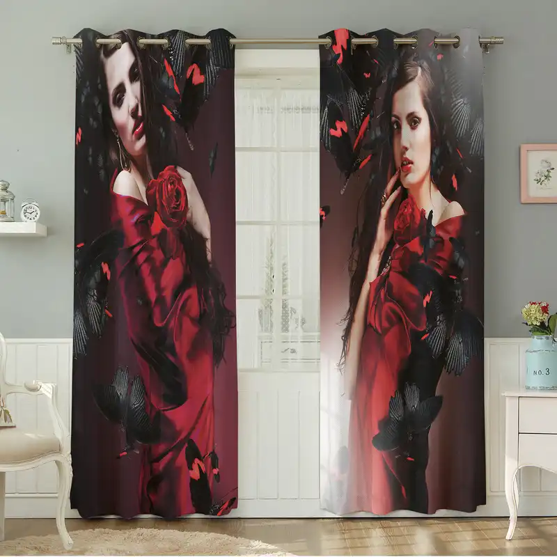 پرده نیروانا طرح چهره مدل مخمل کد 4685 سایز 140×280 سانتی متر