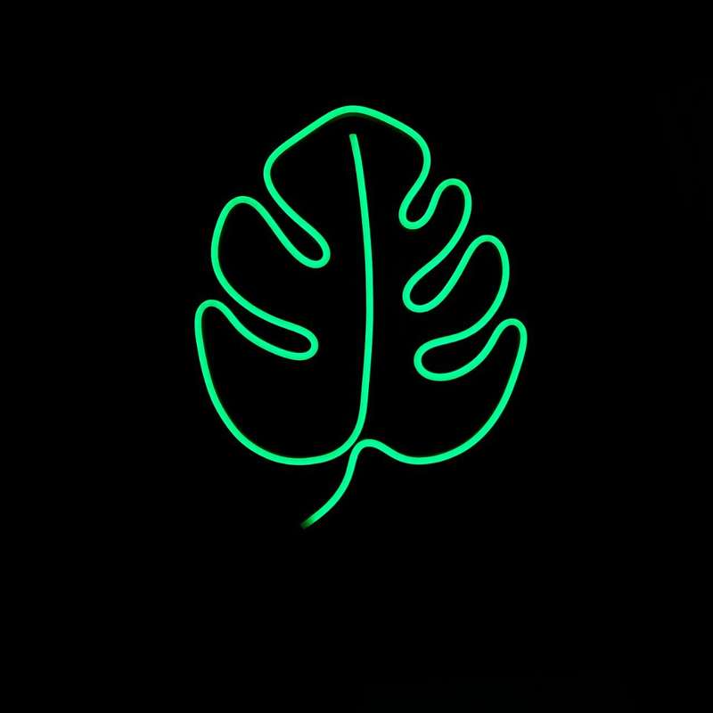 چراغ دیواری مدل نئون طرح برگ