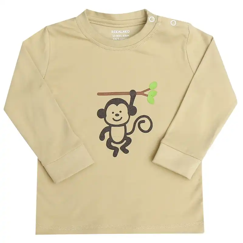 تی شرت آستین بلند نوزادی ریکالاکو مدل دیار