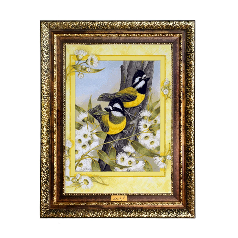 تابلو فرش ماشینی نقش نگار رضوی طرح پرنده کد 1062H