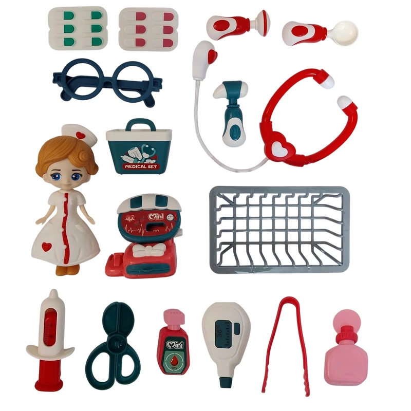 ست اسباب بازی تجهیزات پزشکی مدل Mini Medical Set مجموعه 17 عددی