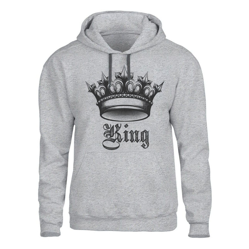 هودی مردانه مدل KING کد P04 رنگ طوسی