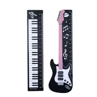 خط کش 18 سانتی پارسام طرح گیتار و پیانو کد mn12 بسته 2 عددی