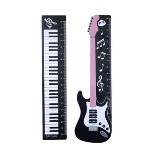 خط کش 18 سانتی پارسام طرح گیتار و پیانو کد mn12 بسته 2 عددی