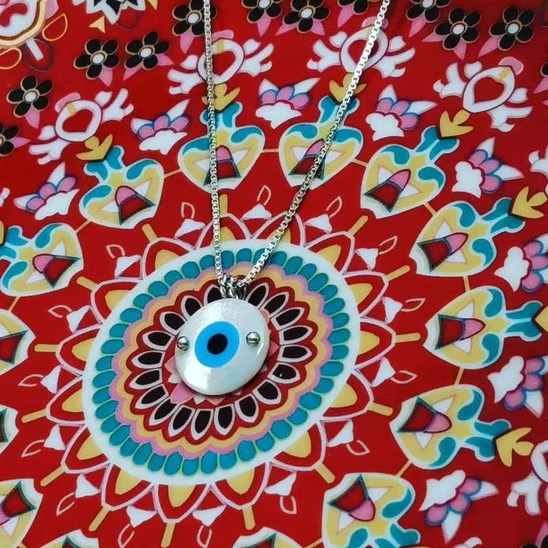 گردنبند نقره زنانه مدل چشم نظر Q007 گردنبند نقره زنانه مدل چشم نظر Q007