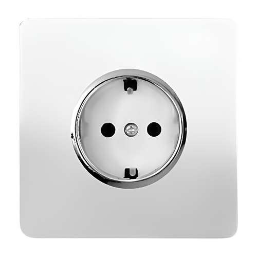 پریز برق ارت دار صنایع آسیا الکتریک مدل کریستال WHI-SLV