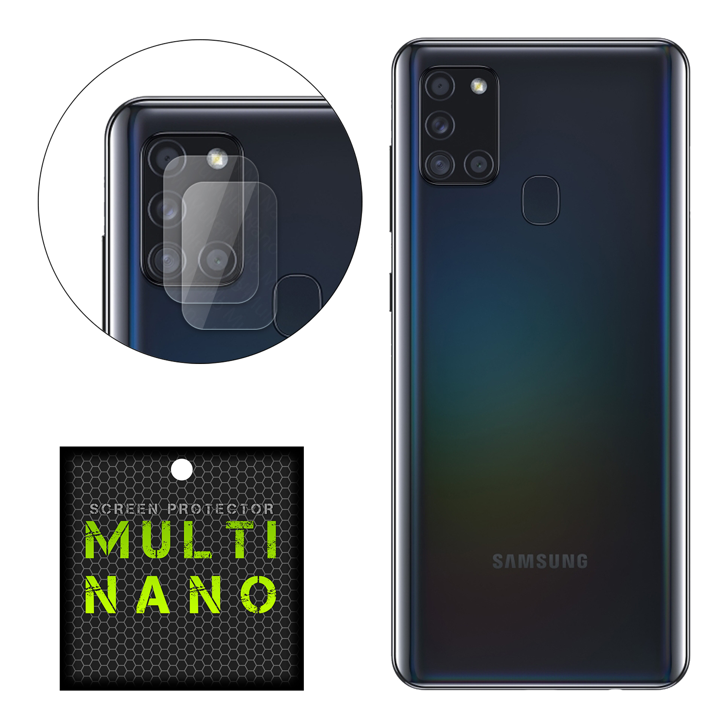 محافظ لنز دوربین مولتی نانو مدل Pro مناسب برای گوشی موبایل سامسونگ Galaxy A21S بسته دو عددی