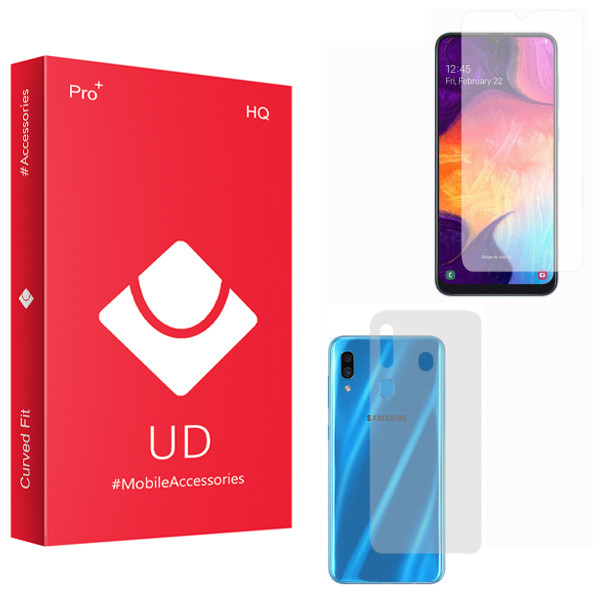 محافظ صفحه نمایش یو دی مدل HQ مناسب برای گوشی موبایل سامسونگ Galaxy A30 به همراه محافظ پشت گوشی