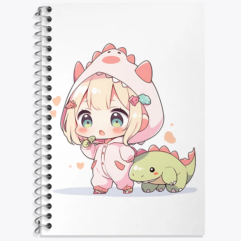 دفتر زبان 50 برگ خندالو مدل دو خط طرح دخترانه کیوت کد N2090