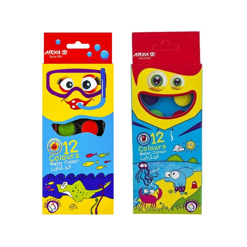 آبرنگ 12 رنگ آریا مدل double12 کد 007 بسته 2 عددی