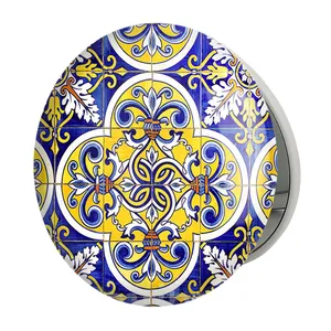 آینه جیبی خندالو طرح کاشی مدل تاشو کد 2196 