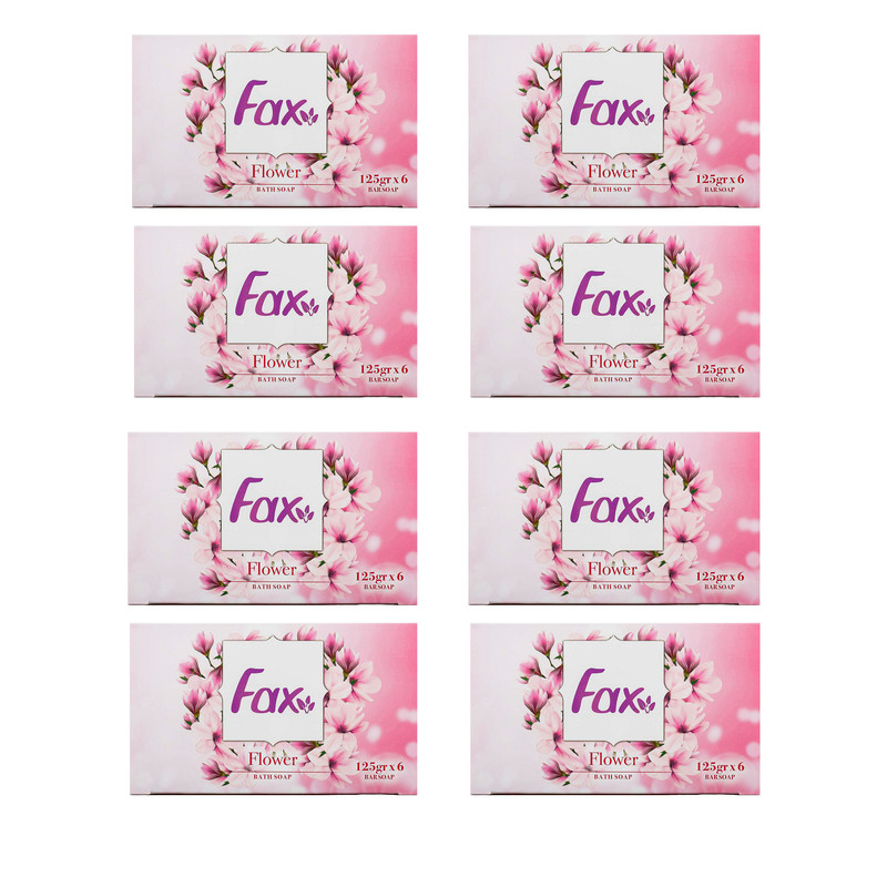 صابون فاکس مدل Flower وزن 125 گرم مجموعه 8 عددی