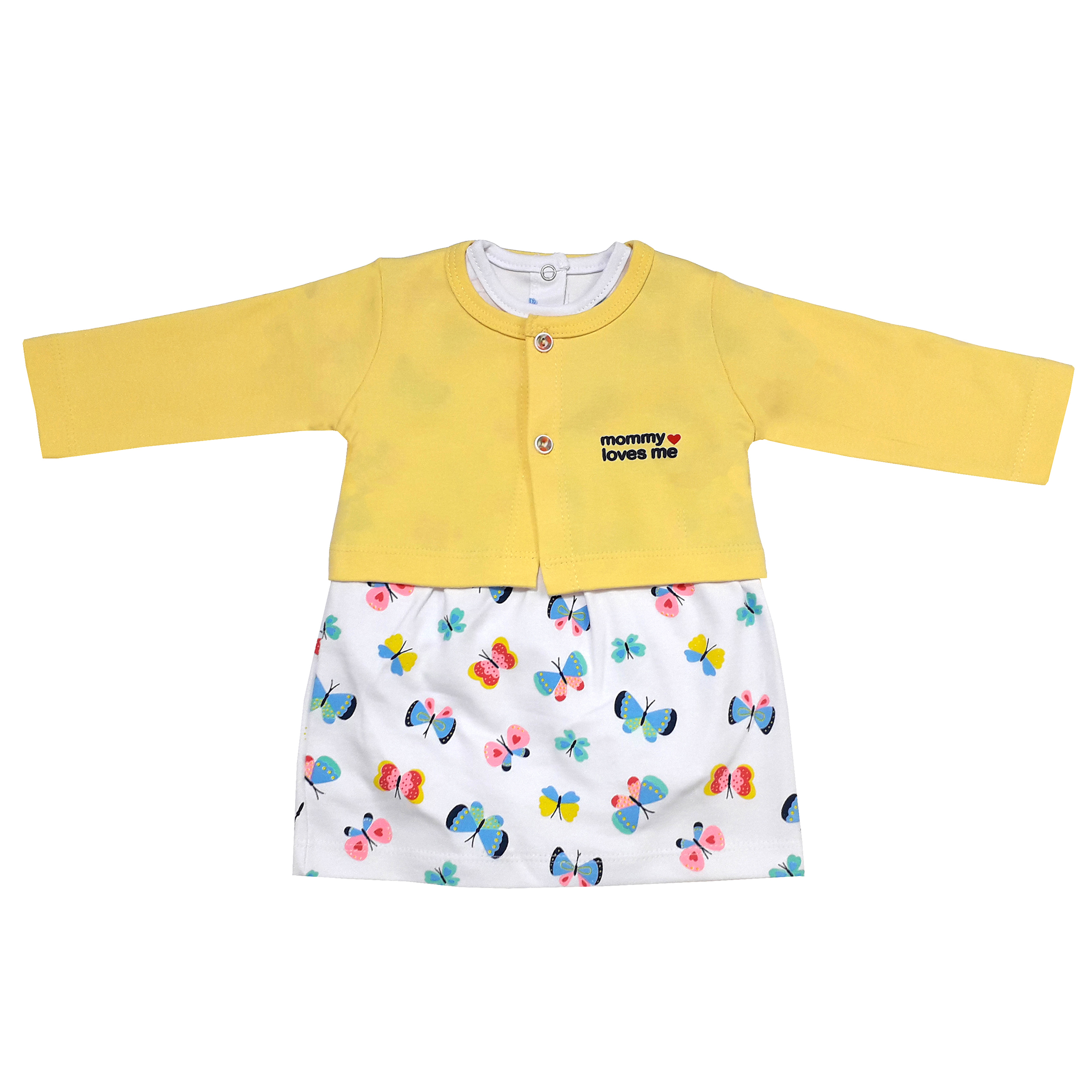 ست کت و بادی نوزادی مدل پروانه کد 3448