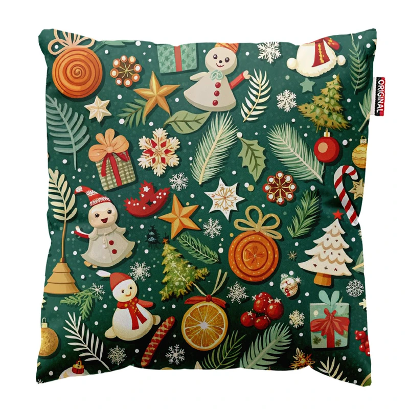 کوسن پاد آفرین طرح کریسمس کد 2696 سایز 30*30 سانتی متر
