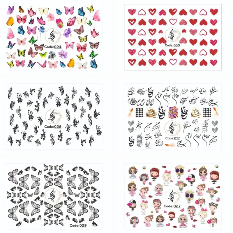 برچسب لنز ناخن رویا سنتر مدل AR 06 مجموعه 6  عددی