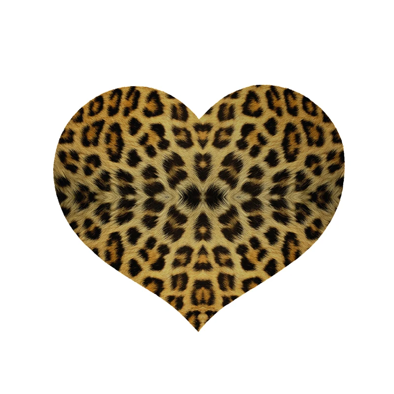 پادری مدل قلب طرح پلنگی کد 5318 سایز 90x90 سانتی متر 