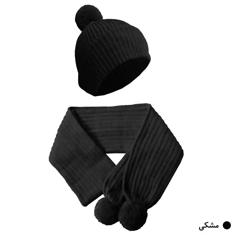 ست کلاه و شال گردن بافتنی زنانه مدل کشباف کد O4