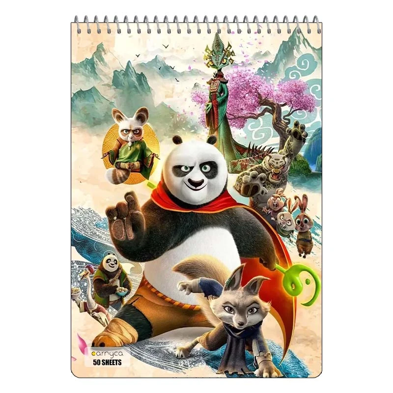 دفتر نقاشی 50 برگ سیمی کارنیکا طرح پاندای کونگ فوکار Kung Fu Panda کد 56530