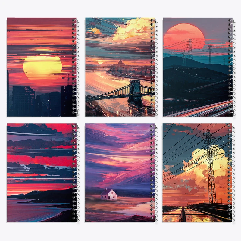 دفتر نقاشی 50 برگ خندالو طرح غروب کد 974 مجموعه 6 عددی